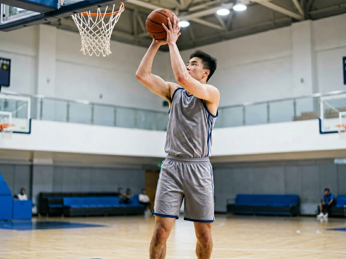篮球馆内纽约尼克斯阵容备战场景